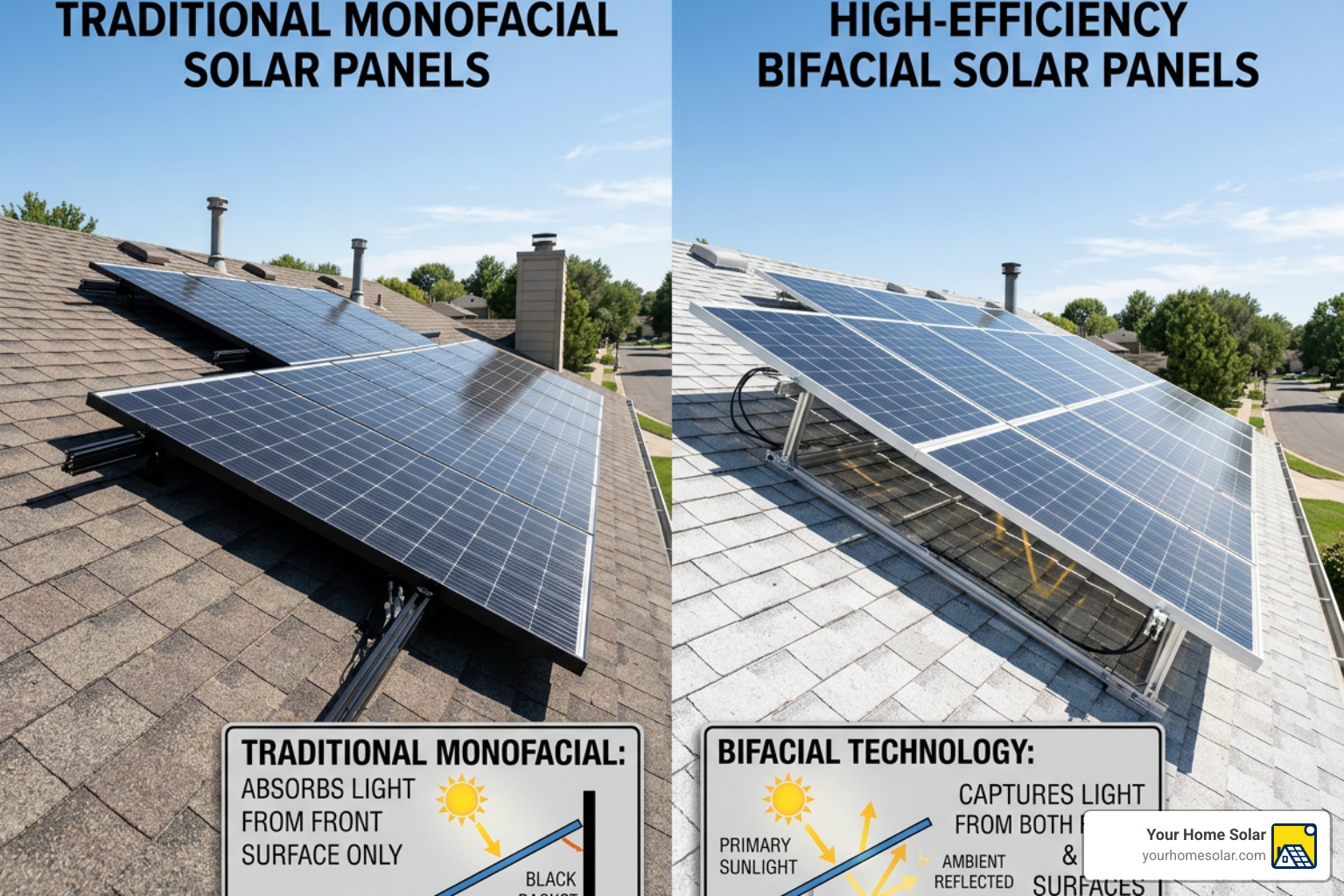 Comparing traditional solar cells with high-efficiency bifacial panels - smart home solar panels Comparing traditional solar cells with high-efficiency bifacial panels - smart home solar panels