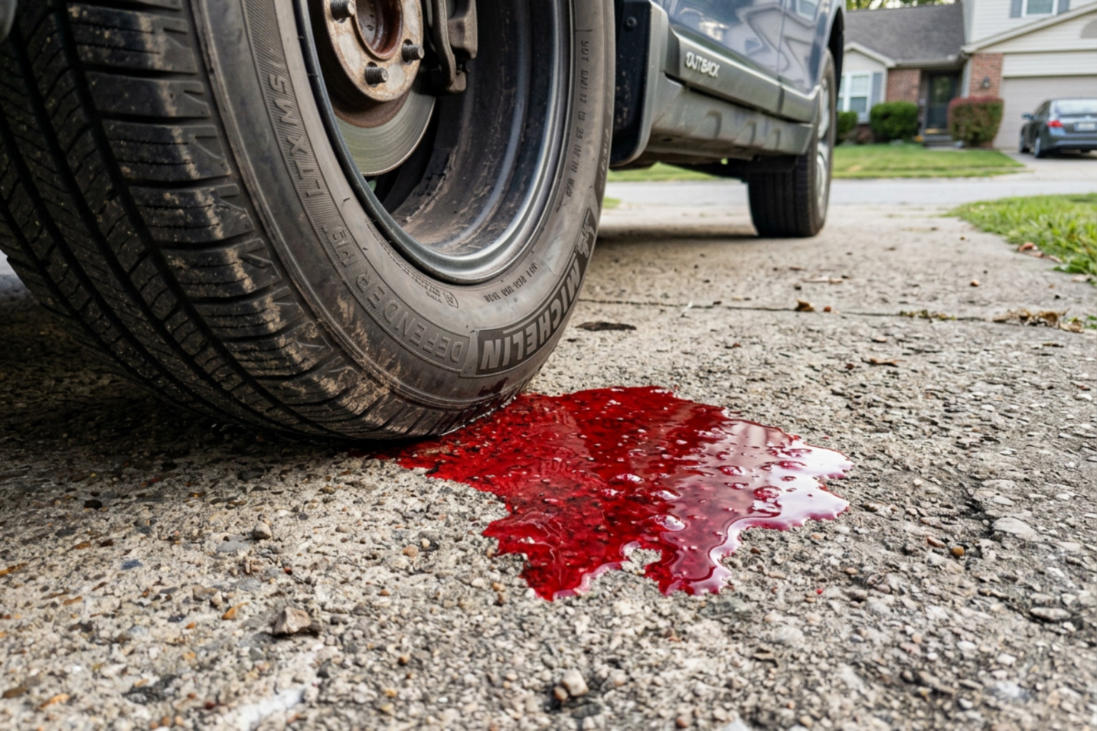 transmission fluid on a driveway - transmission shop longview wa