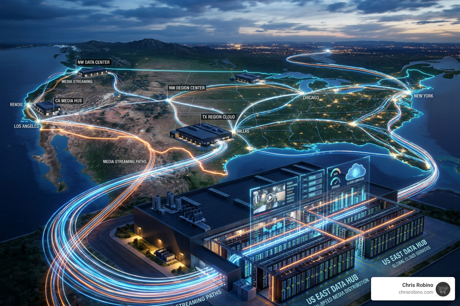 Global data center network supporting media distribution - digital transformation strategy for media industry