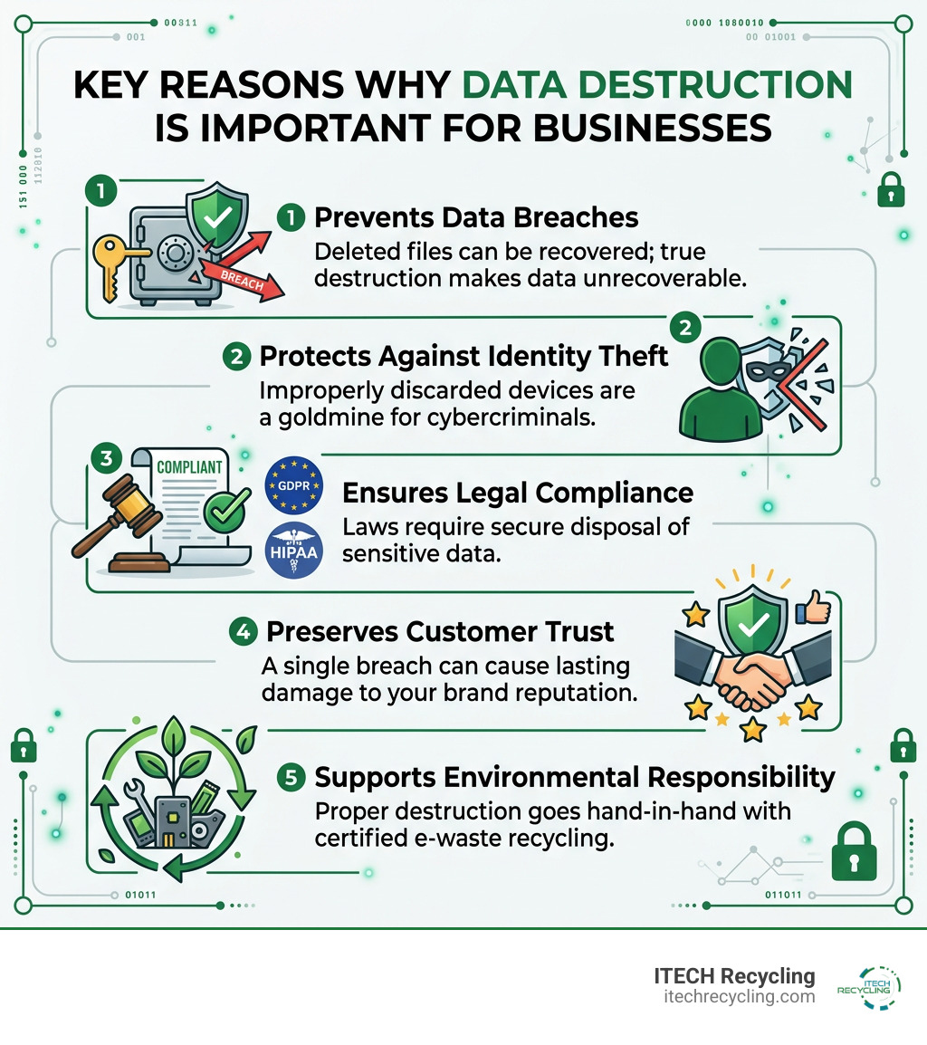 Key reasons why data destruction is important for businesses infographic - why is data destruction important infographic 