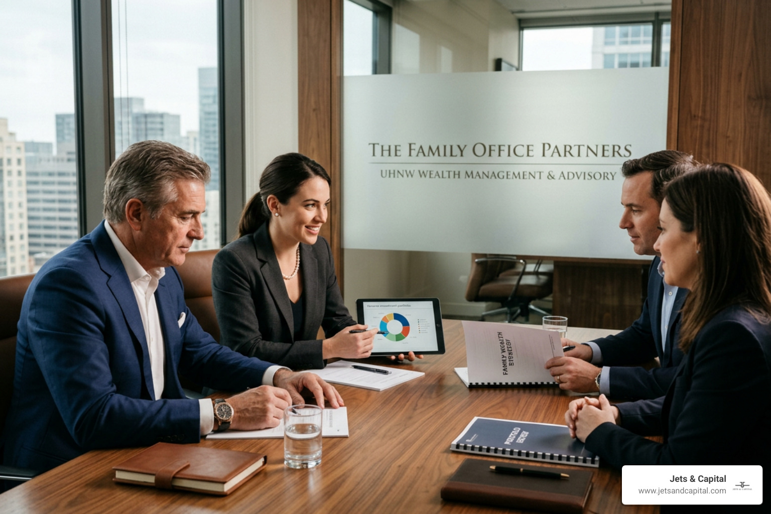 Organizational chart of a UHNW family office showing the CEO, CIO, and specialized departments - uhnw family office