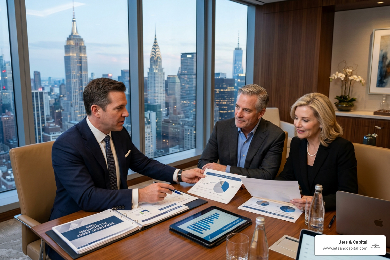 Professional wealth advisor discussing strategy with high net worth investors - High net worth investors Professional wealth advisor discussing strategy with high net worth investors - High net worth investors