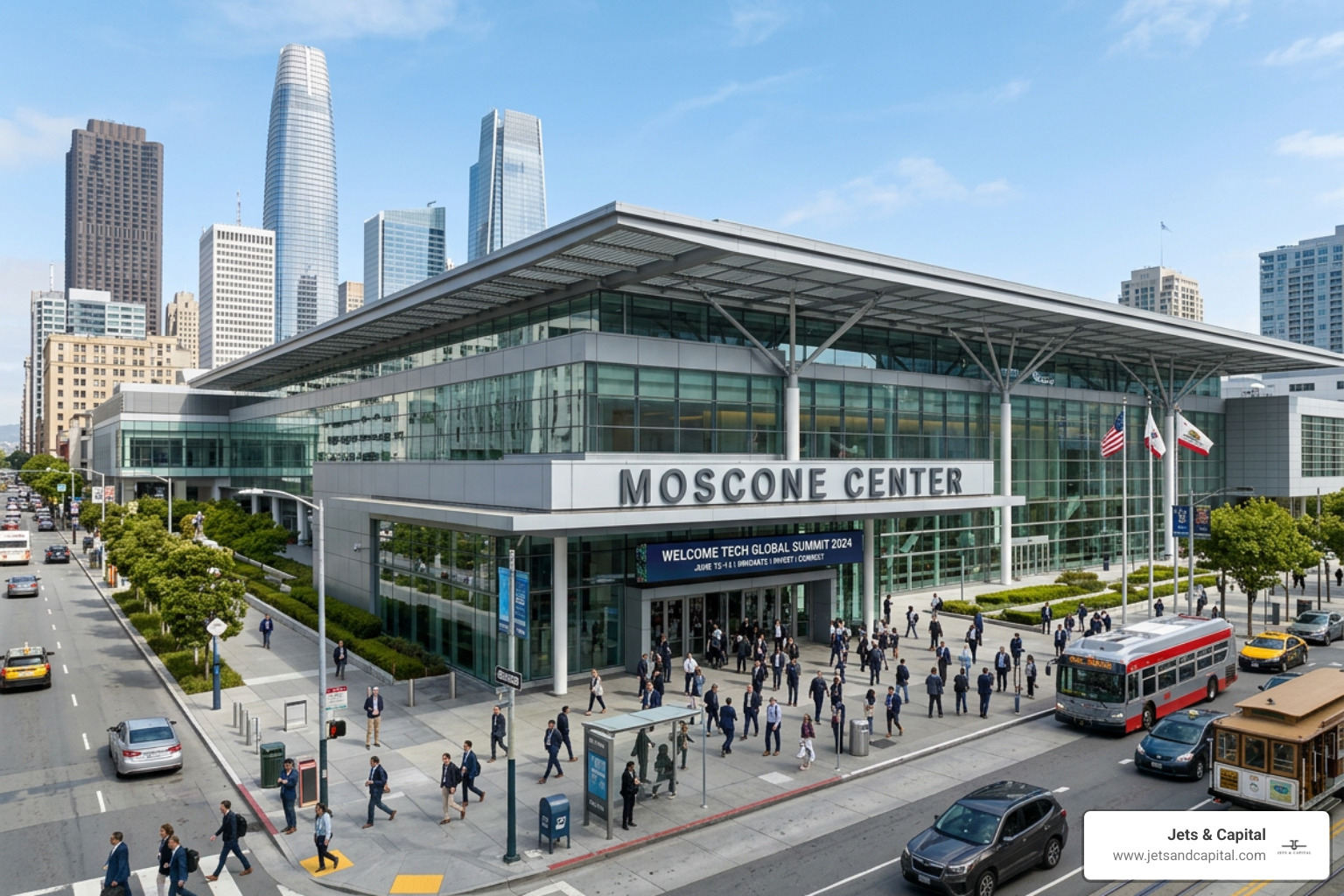 The Moscone Center in San Francisco, home to major tech and investment summits - venture capital conferences