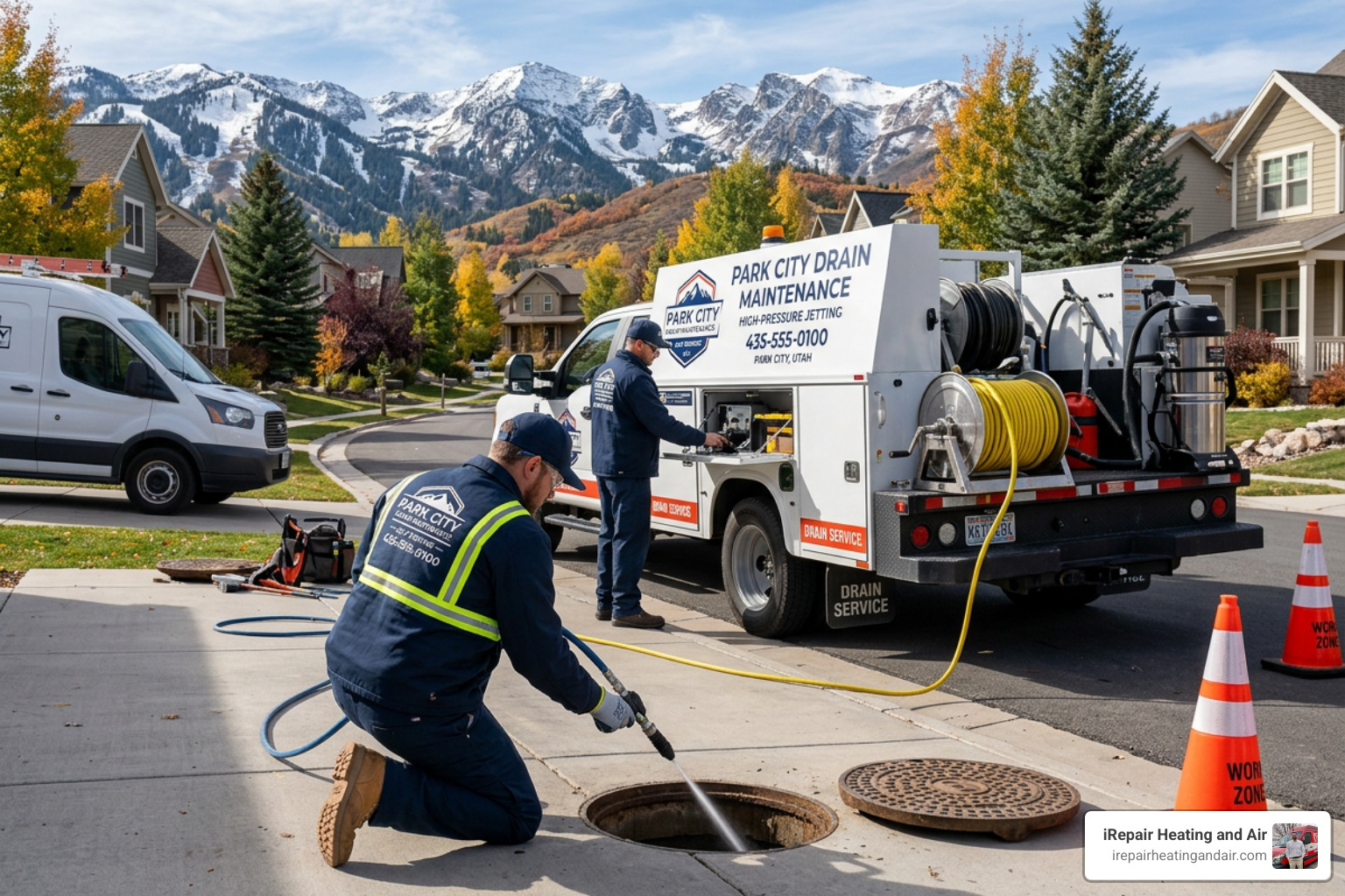 Tree roots invading an underground sewer line causing a severe blockage - park city drain maintenance service