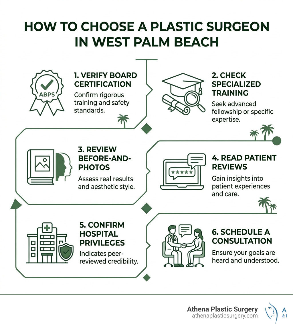 Infographic: How to choose a plastic surgeon in West Palm Beach — key steps from credentials to consultation - plastic Infographic: How to choose a plastic surgeon in West Palm Beach — key steps from credentials to consultation - plastic