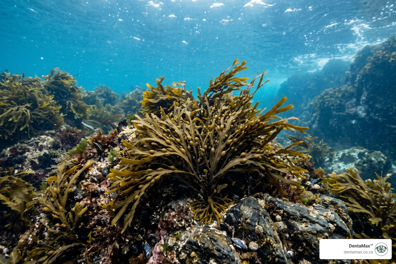 North Atlantic Ascophyllum nodosum seaweed in its natural environment - plaque remover for cats