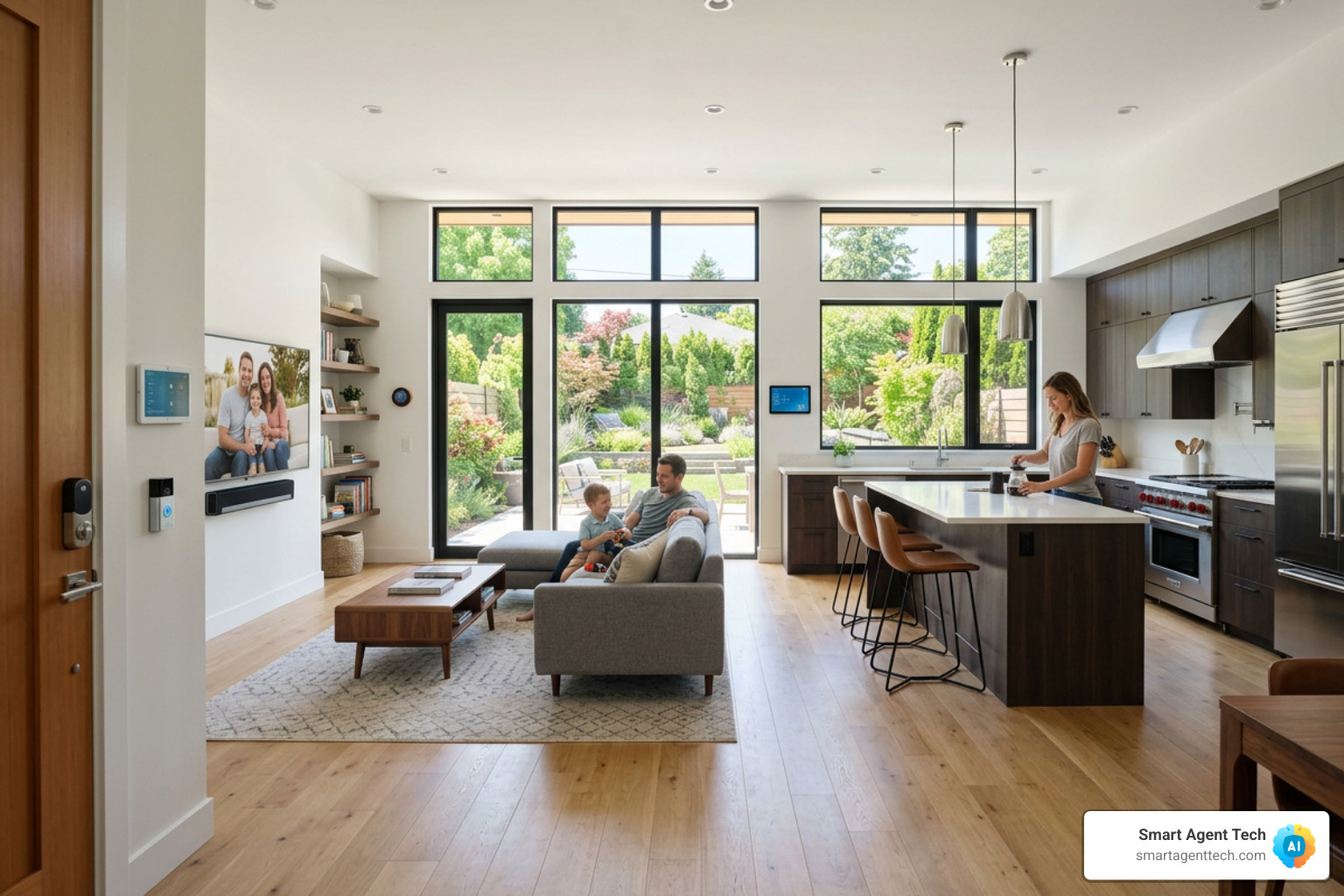 Modern smart home interior with open concept design - newly built homes for sale near me