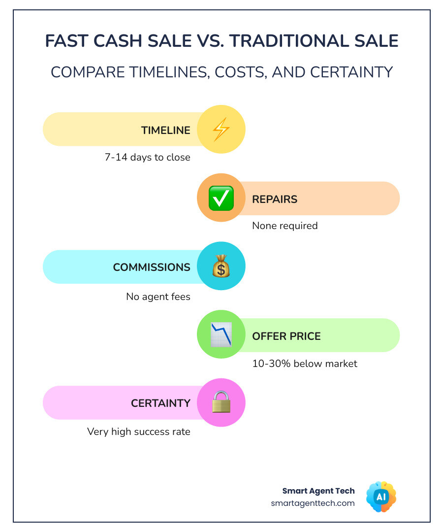 14-day cash sale vs 60-day traditional sale timeline infographic - fast cash home sale infographic