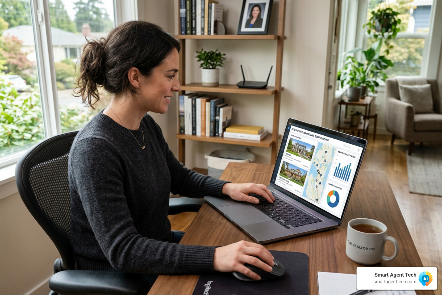 Reviewing real estate data on a laptop - cash offer platform Reviewing real estate data on a laptop - cash offer platform