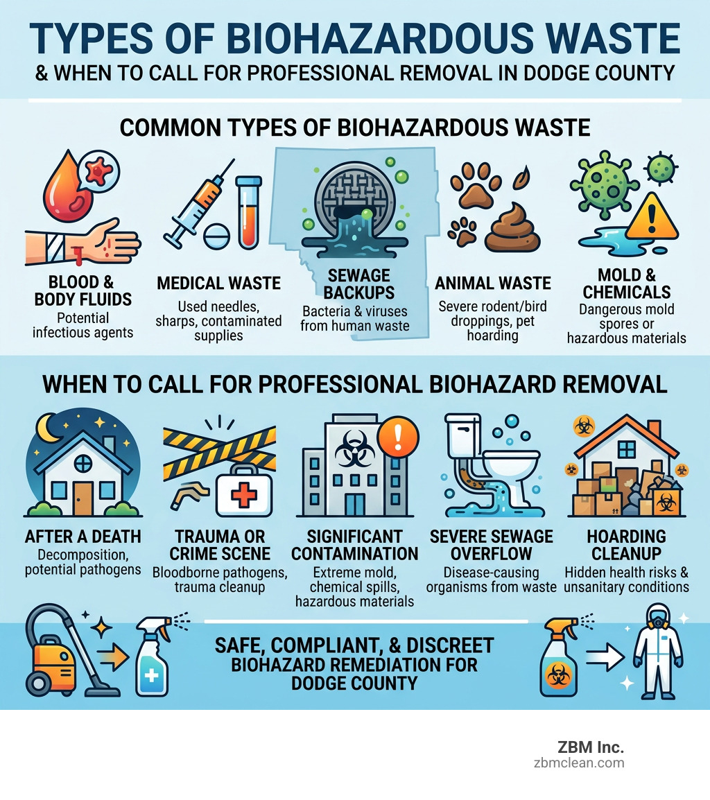 Types of biohazardous waste and when to call for professional removal in Dodge County - biohazard removal Dodge County