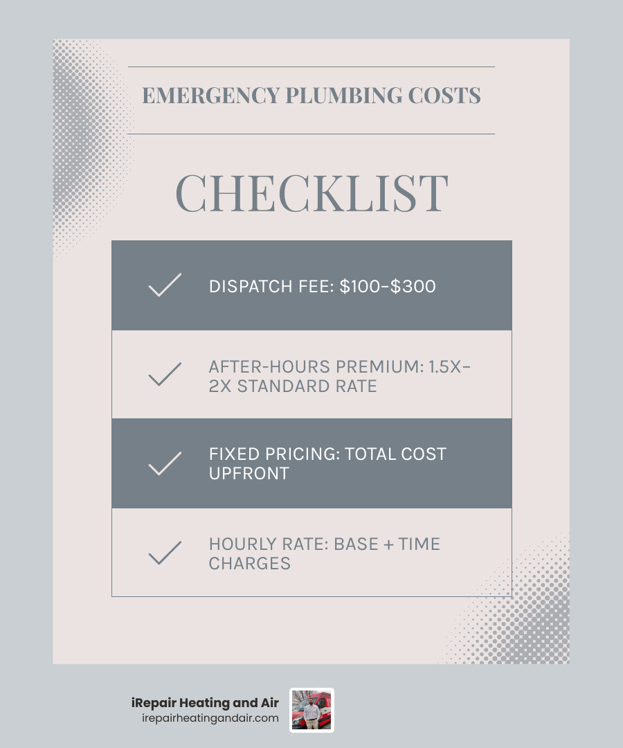 Infographic comparing fixed vs hourly plumbing costs - 24 hour plumbing services salt lake city infographic