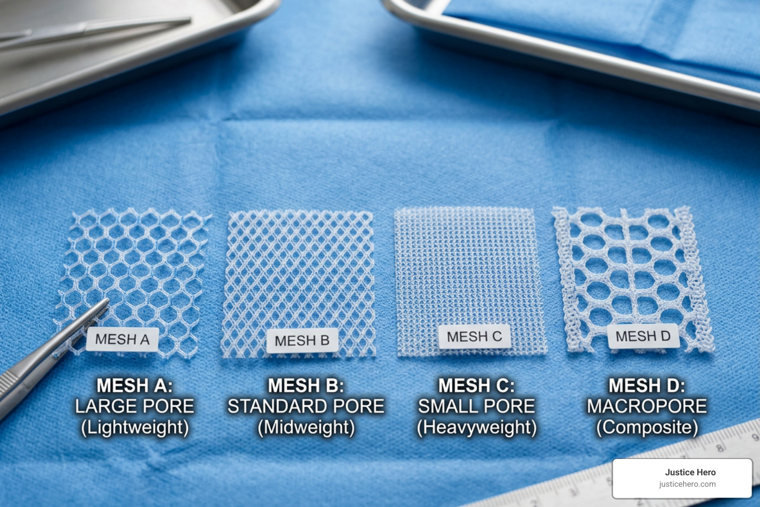 Surgical mesh materials and pore sizes - inguinal hernia mesh complications