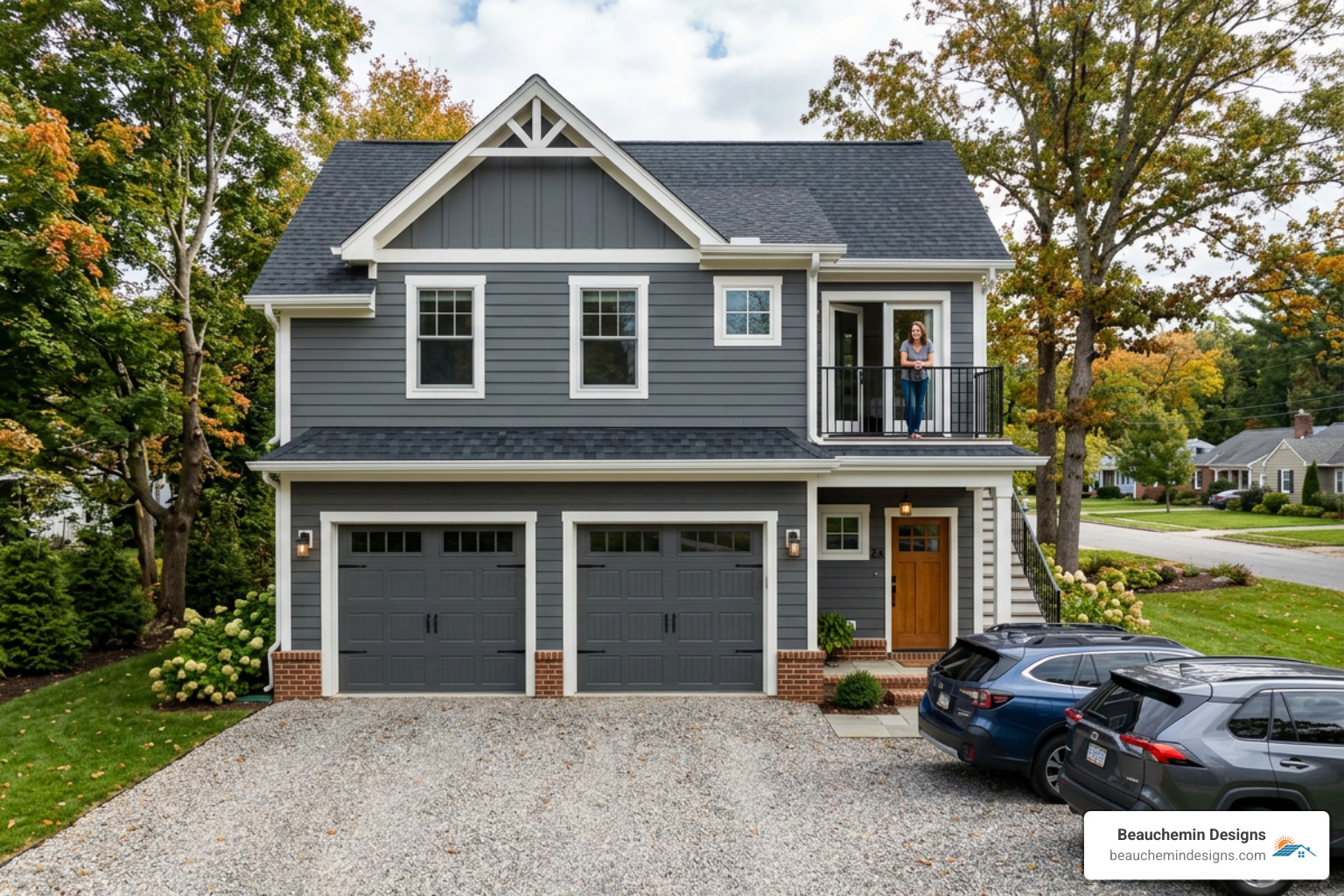 Framing phase of a two-story garage with living space above - 2 car garage with apartment above cost Framing phase of a two-story garage with living space above - 2 car garage with apartment above cost