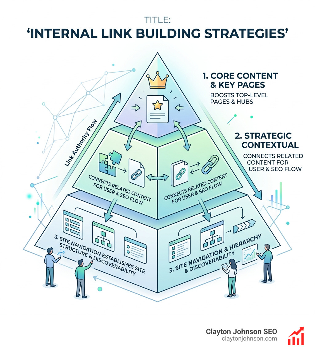 Graphic showing the flow of link equity from a high authority page to supporting pages - internal link building strategies