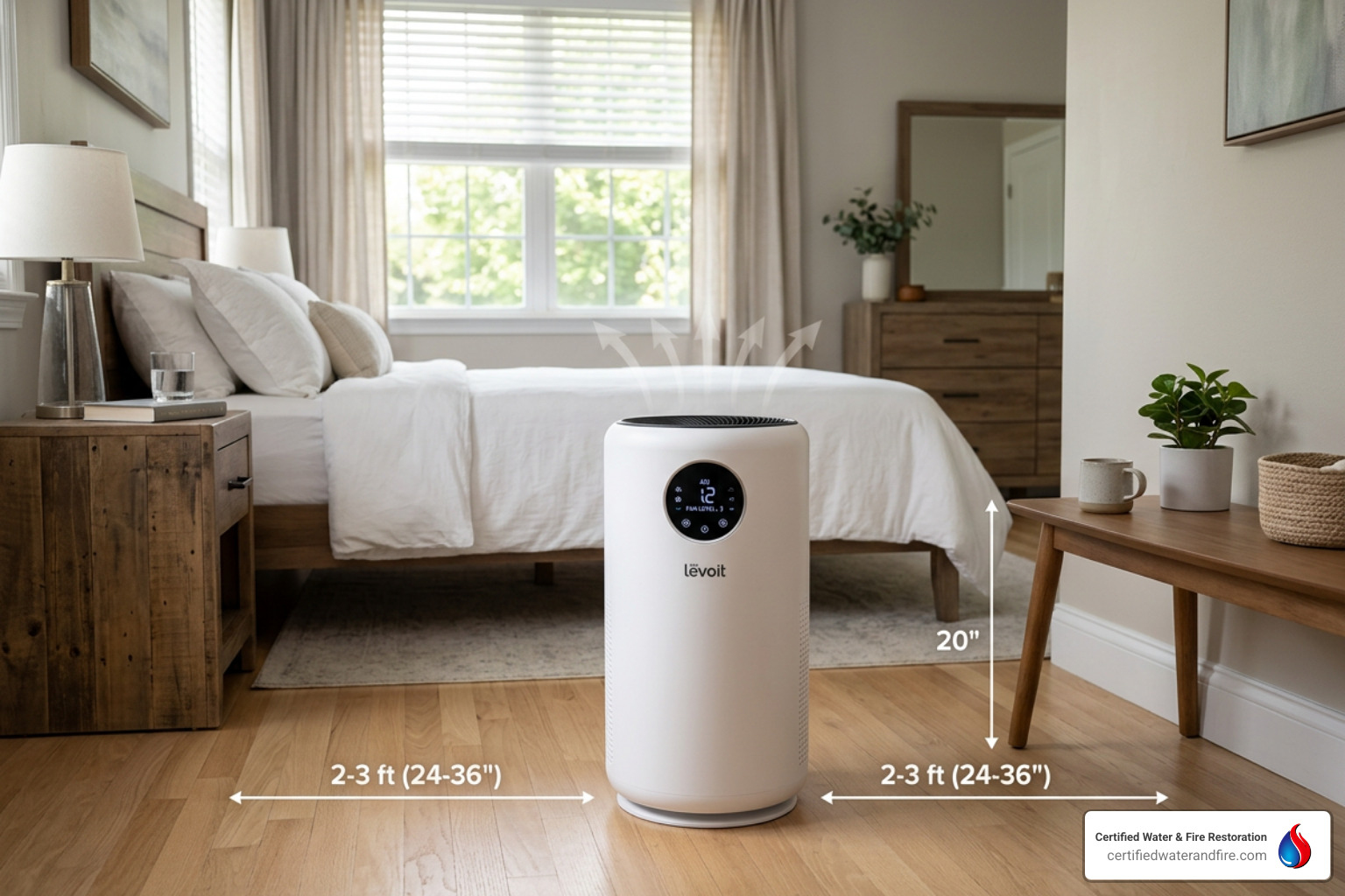 Ideal air purifier placement in a bedroom or basement for maximum spore capture - do air purifiers help with mold​