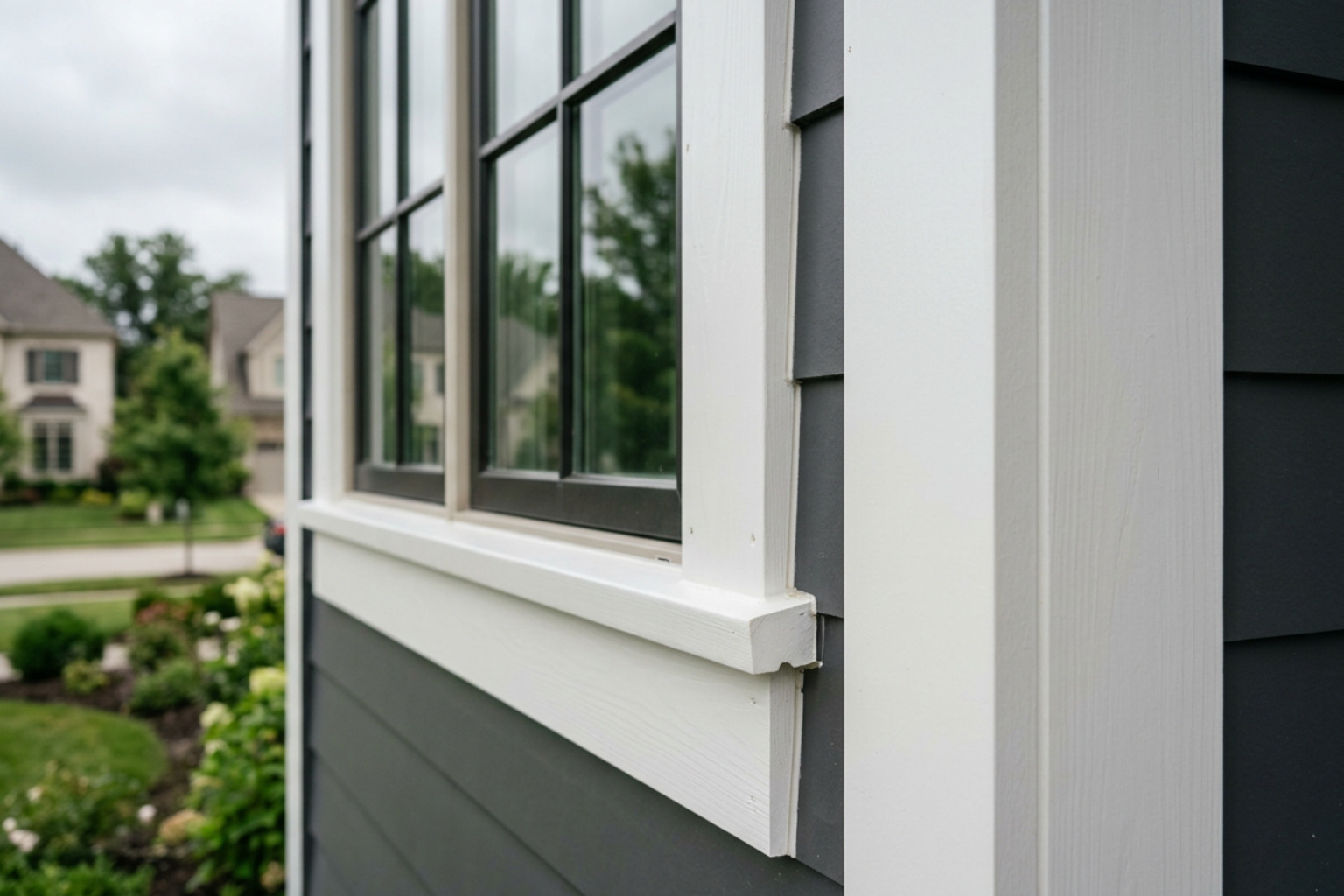 finished exterior trim work on a luxury Carmel residence, carpentry repairs Carmel area