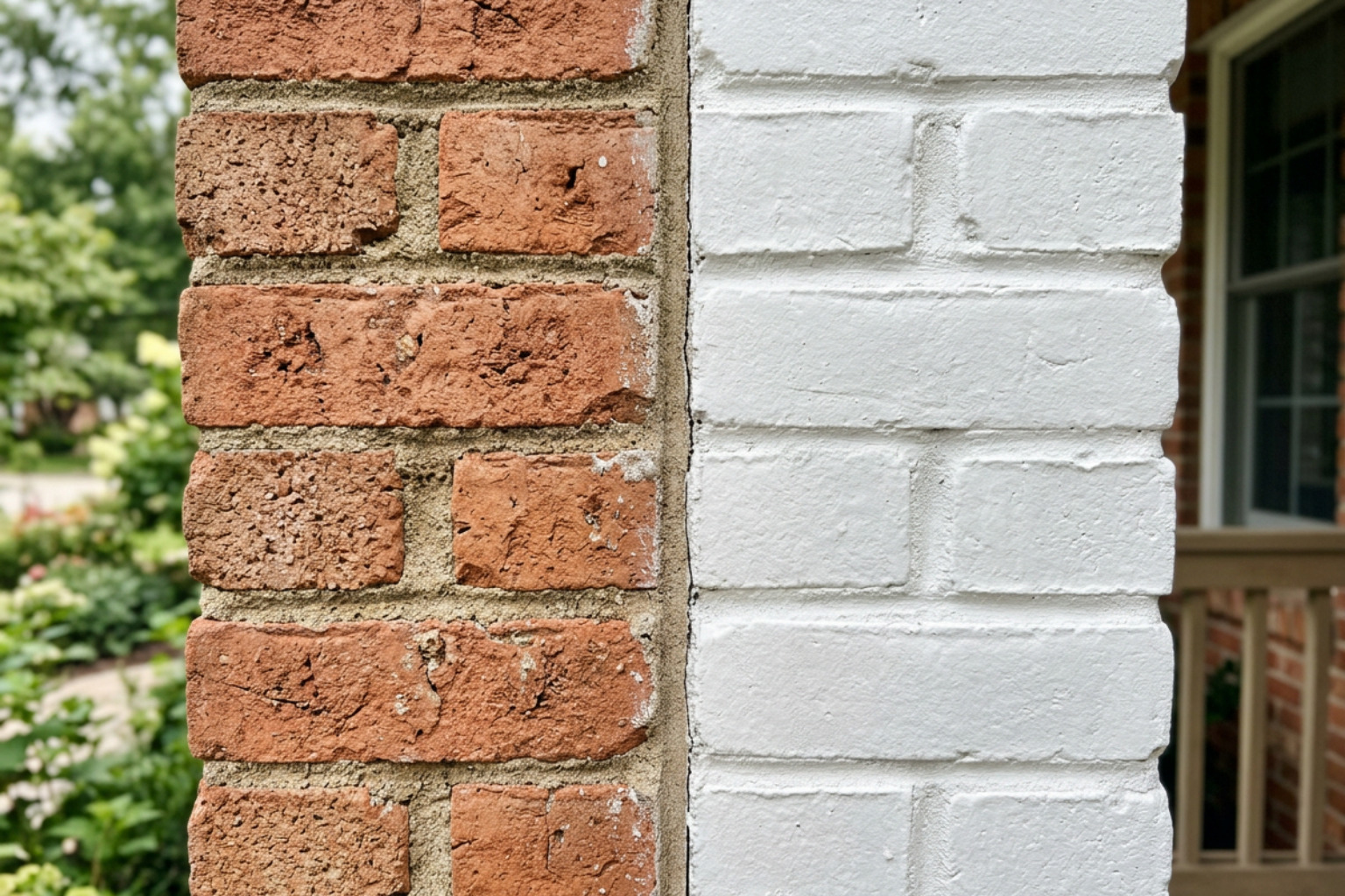 natural versus painted brick texture details Carmel Indiana - brick house exterior paint