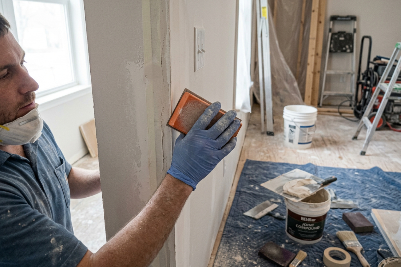drywall finishing process - handyman drywall repair