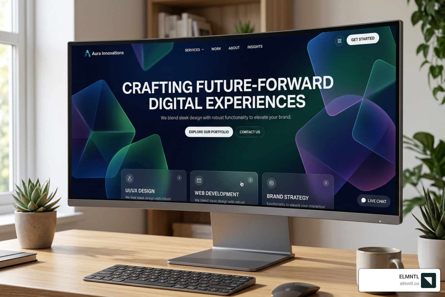 A unique and modern website interface with custom animations and bold typography - custom wordpress development experts
