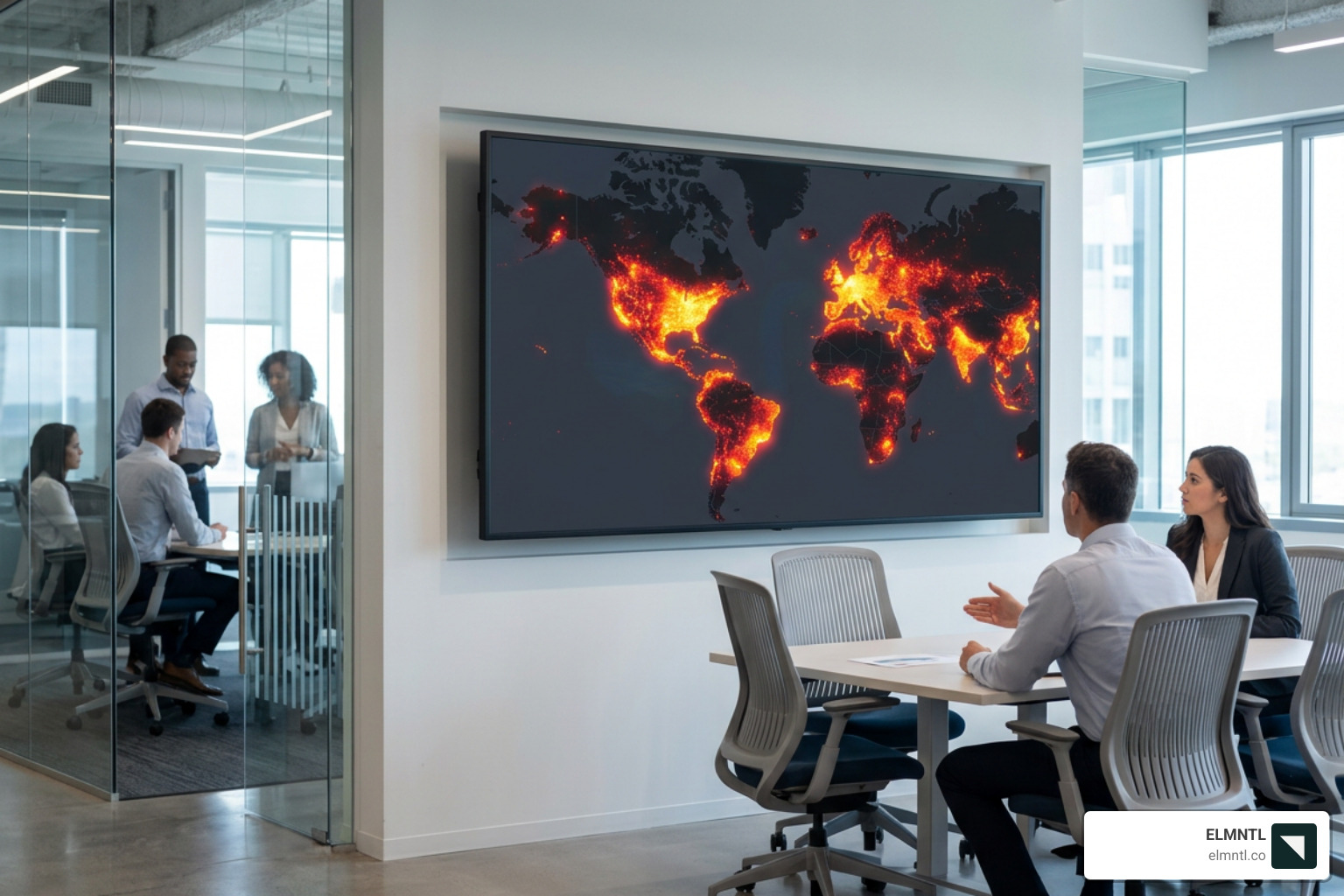 A global market heat map showing regions with high digital engagement and potential for expansion - multilingual website
