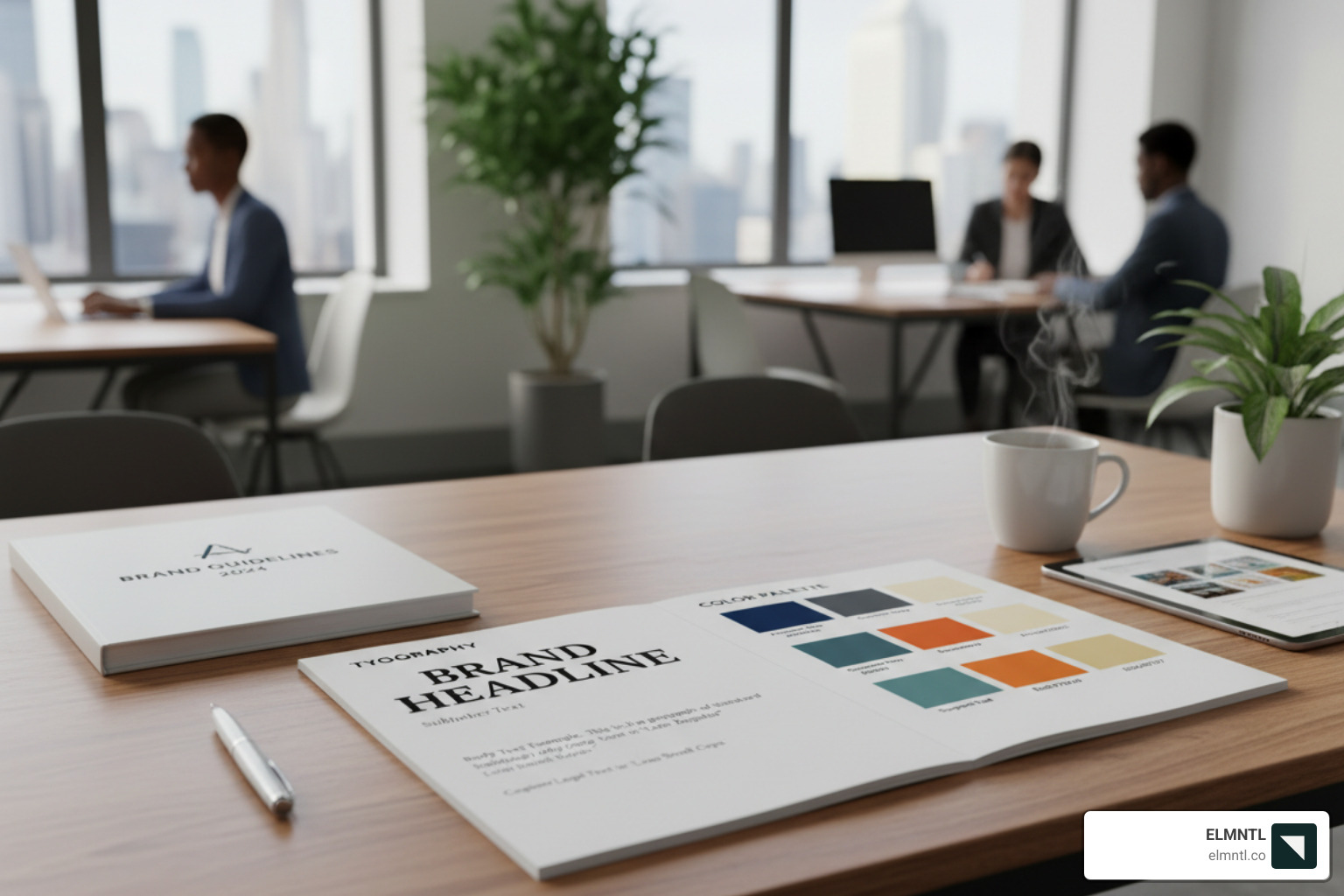 A comprehensive brand style guide showing typography and color usage - what is brand identity