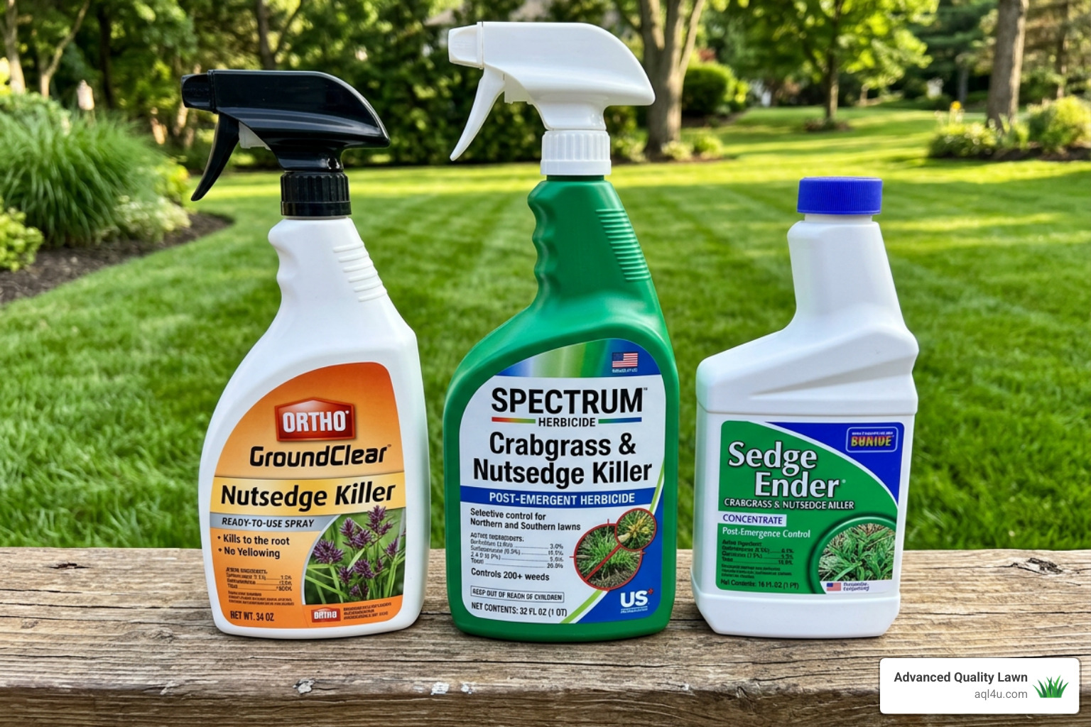 Professional-grade herbicide bottles for lawn care - best weed killer for nutsedge and crabgrass