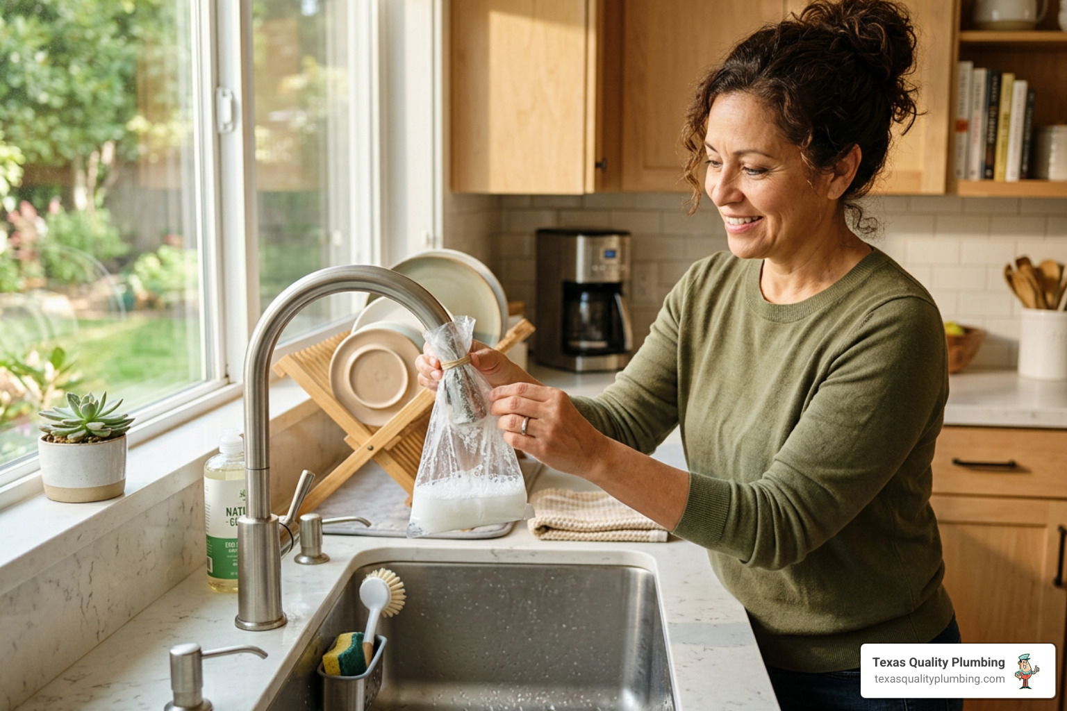 homeowner using baking soda and vinegar to clean a faucet - faucet repair in braeswood place tx homeowner using baking soda and vinegar to clean a faucet - faucet repair in braeswood place tx