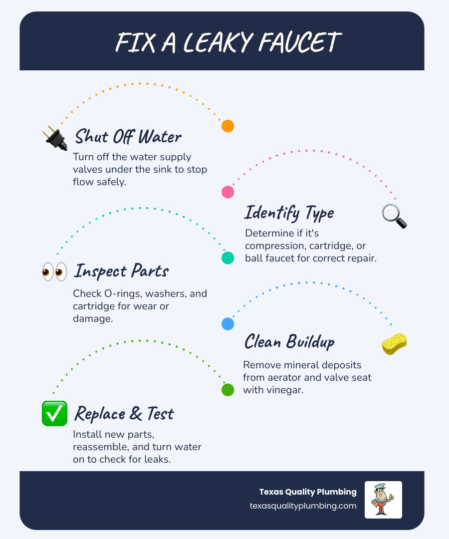 Infographic showing annual water waste from leaky faucets and key repair steps - leaky faucet repair in conroe, tx Infographic showing annual water waste from leaky faucets and key repair steps - leaky faucet repair in conroe, tx