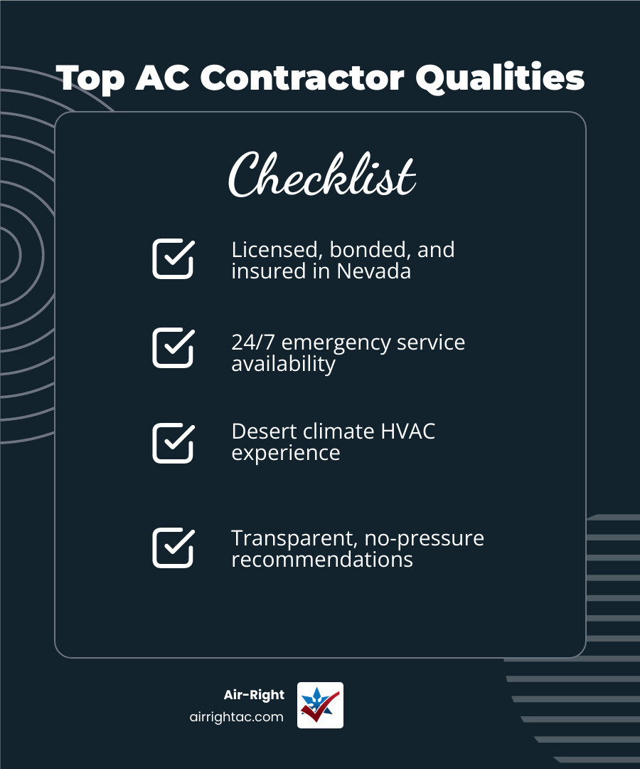 Infographic showing benefits of professional AC maintenance in Boulder City desert climate - ac service contractors near