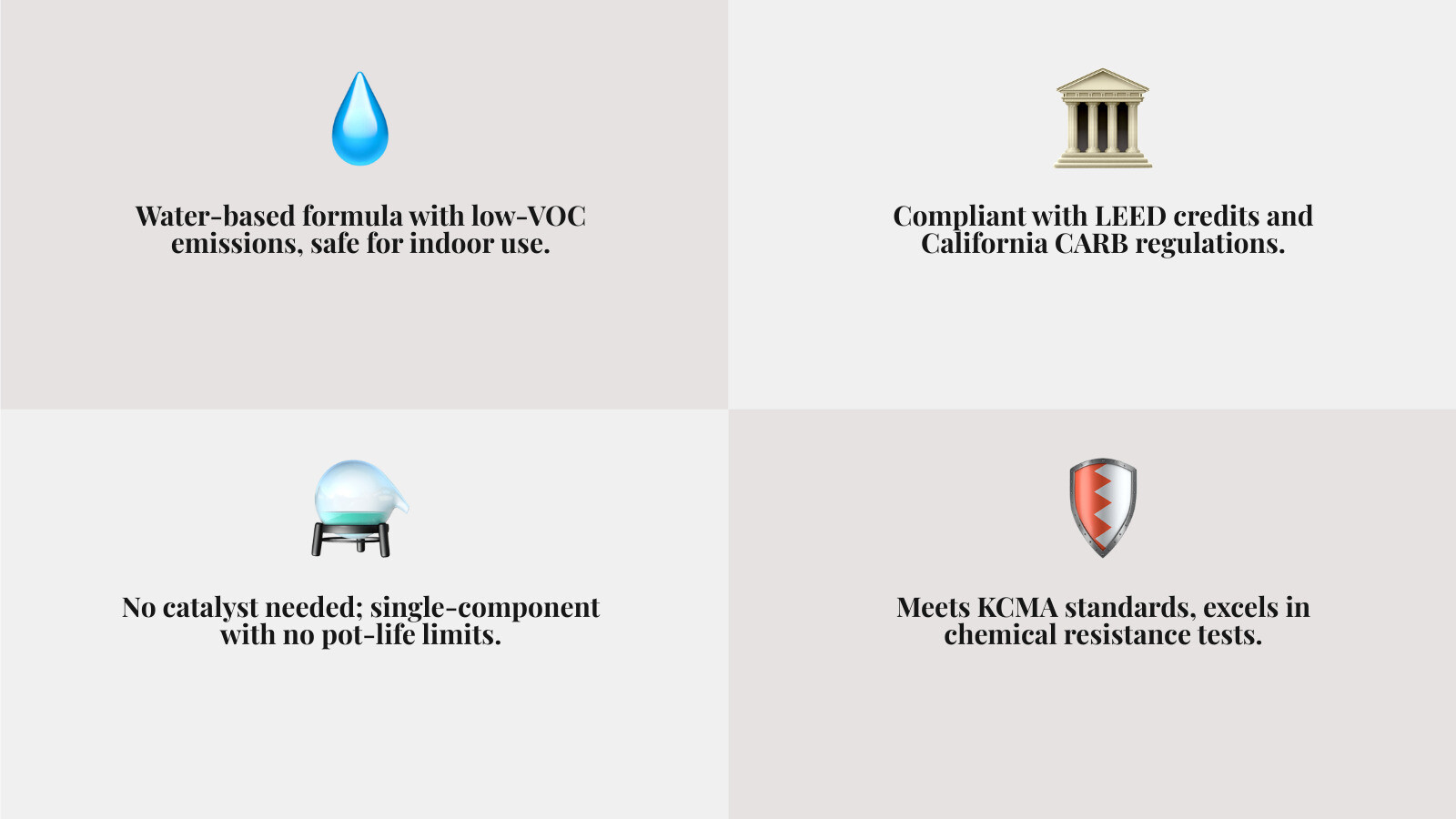 Infographic showing key benefits of Envirolak water-based wood coatings: low-VOC, no catalyst, LEED compliant, full system Infographic showing key benefits of Envirolak water-based wood coatings: low-VOC, no catalyst, LEED compliant, full system