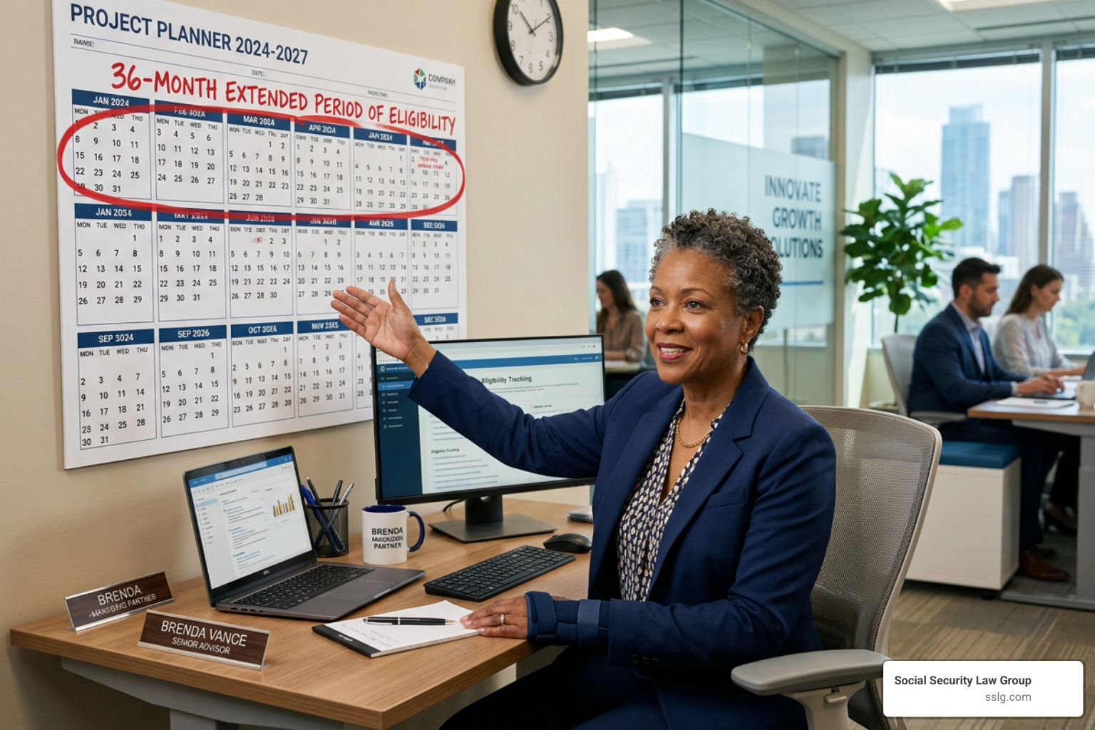 professional calendar with 36 month extended period of eligibility highlighted by a person with a wrist brace - working