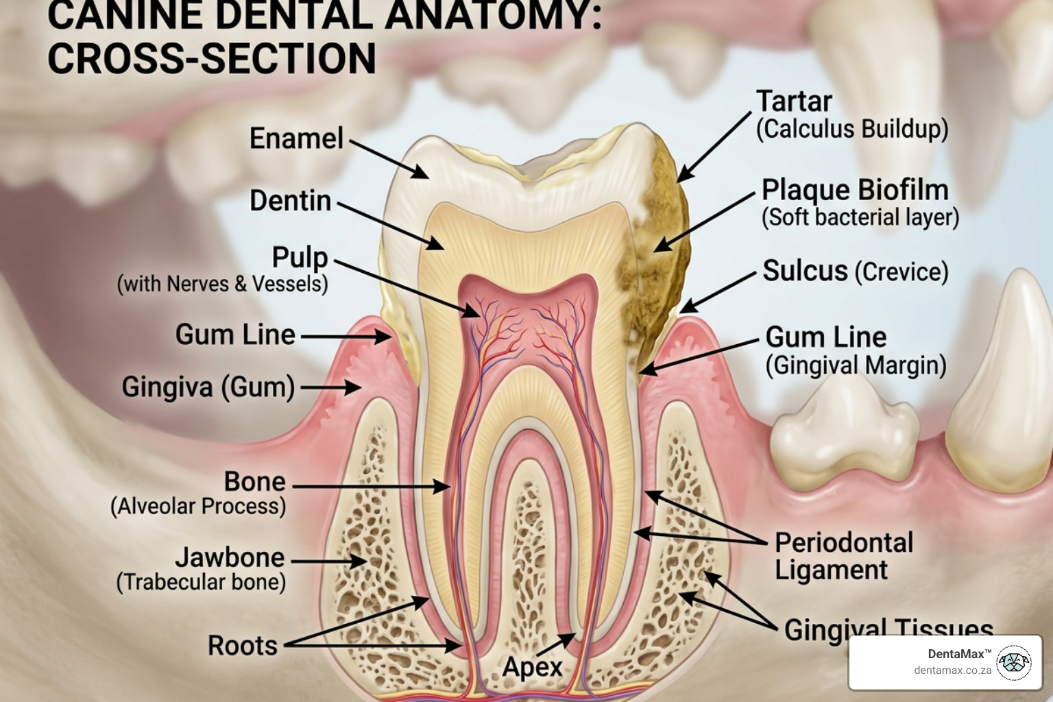 canine dental anatomy and plaque biofilm formation - plaque control without brushing