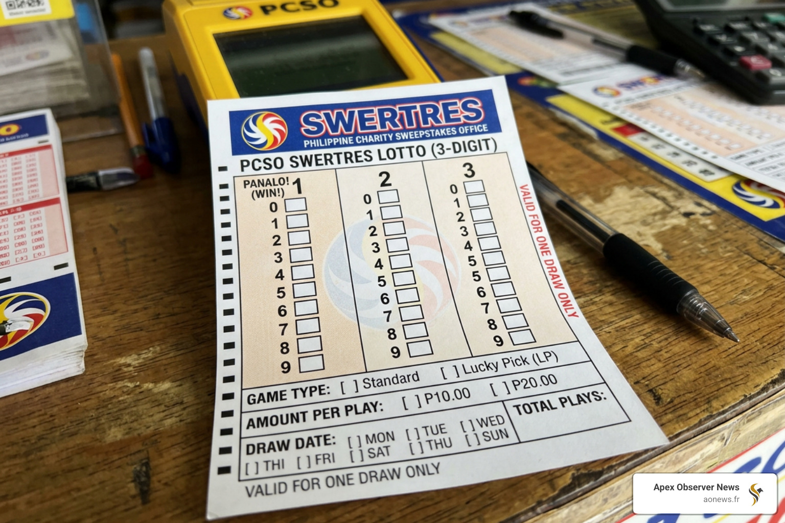 official Swertres Lotto ticket example showing number selection columns - swertres result for today official Swertres Lotto ticket example showing number selection columns - swertres result for today