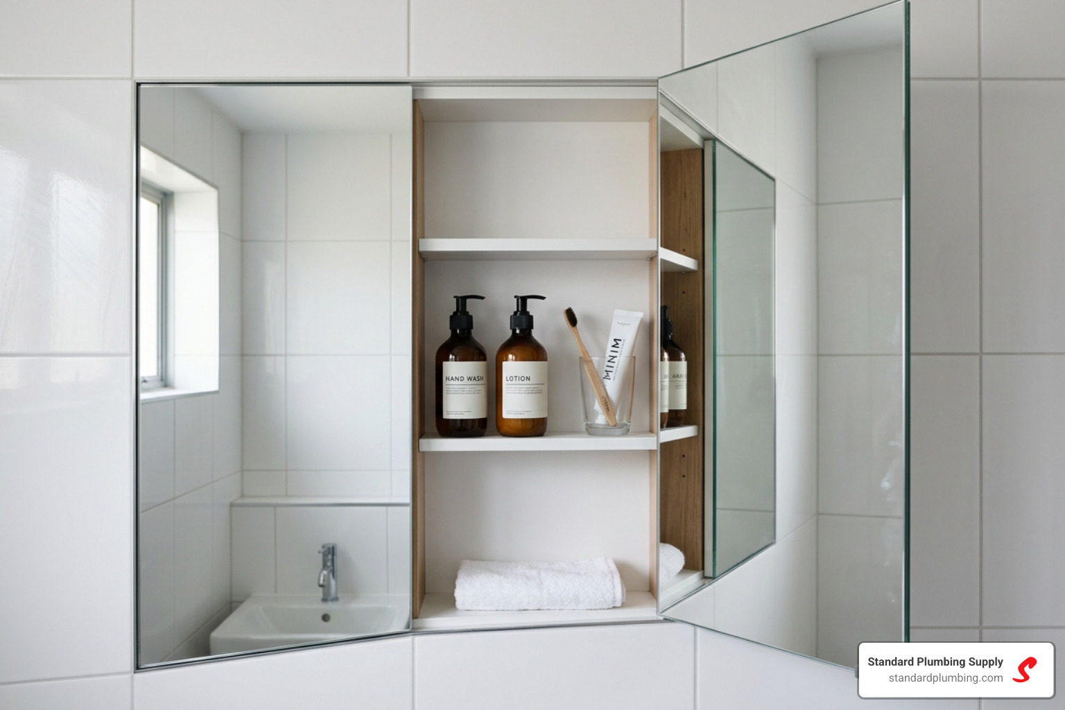 recessed mirrored cabinet - bathroom mirror cupboard