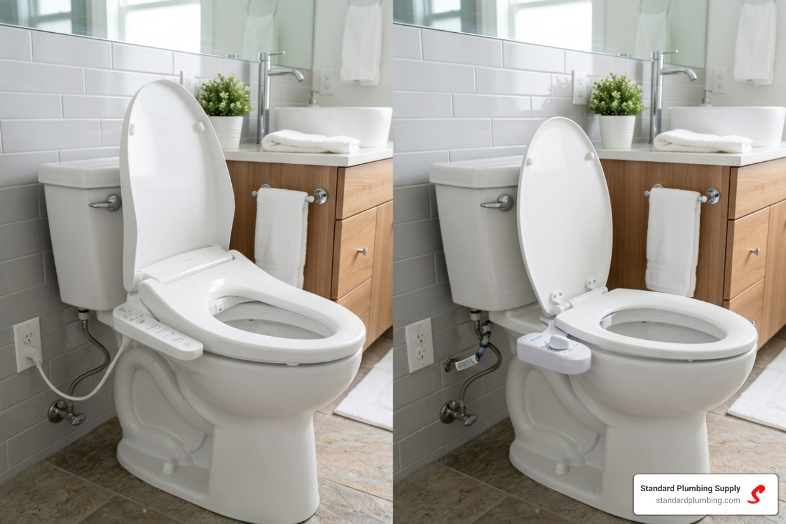 Comparing a bidet seat and a bidet attachment - adding bidet to toilet