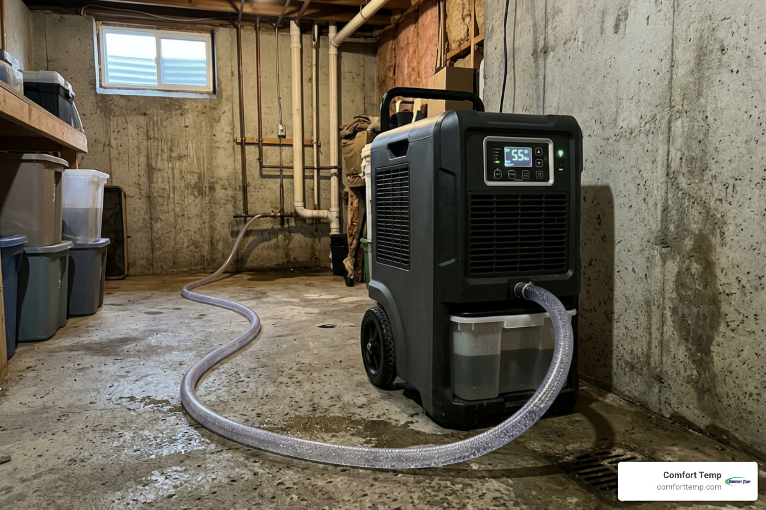 High-capacity basement dehumidifier with a continuous drainage hose setup - air purifier and dehumidifier for basement High-capacity basement dehumidifier with a continuous drainage hose setup - air purifier and dehumidifier for basement