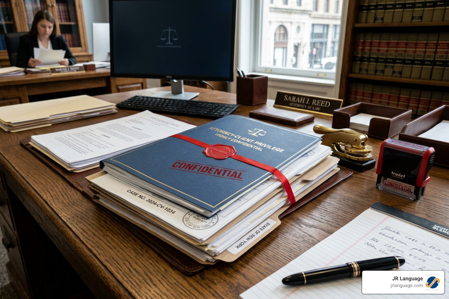 professional legal documents on a desk with a secure seal - confidential translation services professional legal documents on a desk with a secure seal - confidential translation services