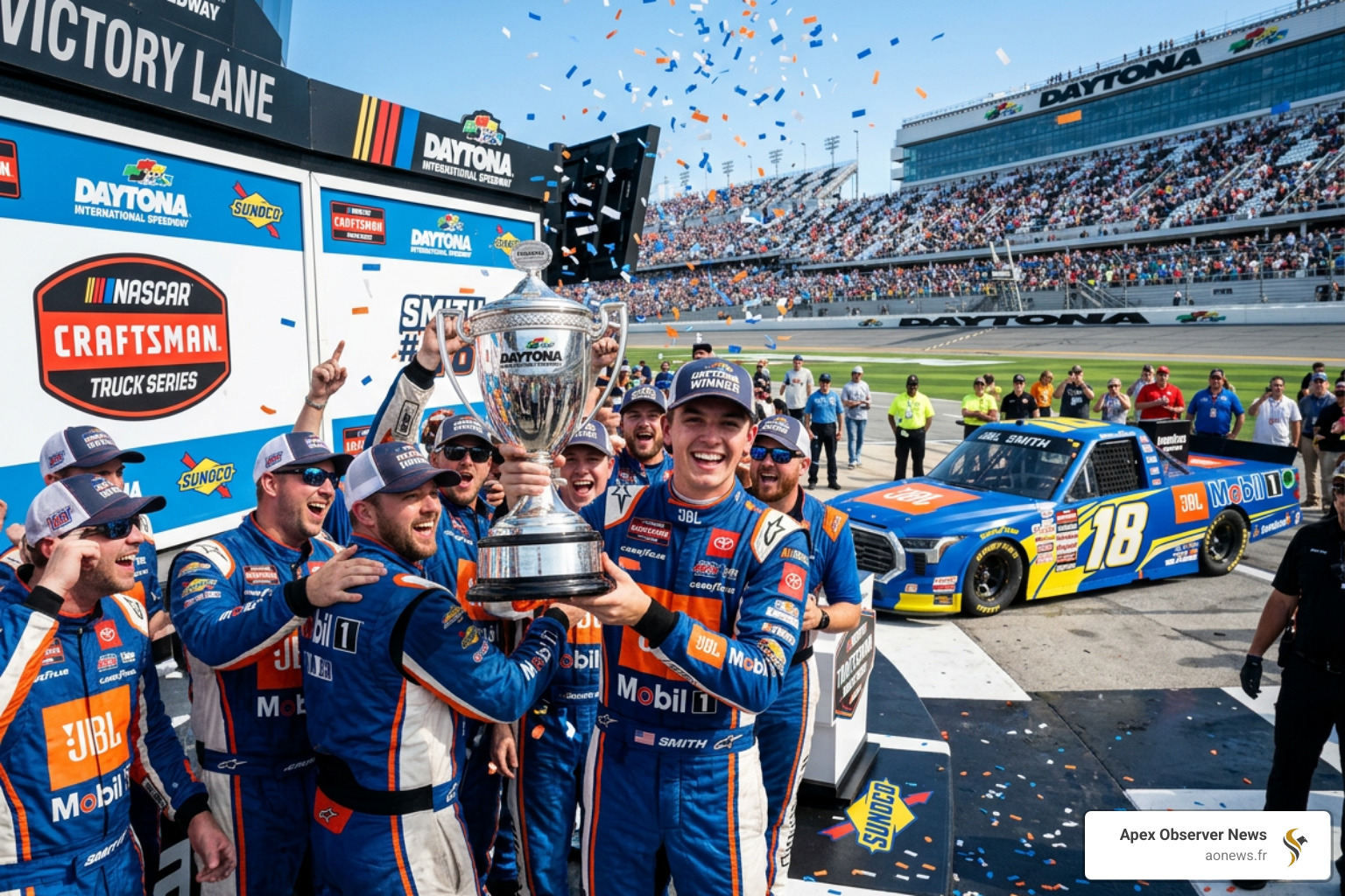 Chandler Smith celebrating in victory lane at Daytona - NASCAR Truck Series highlights Chandler Smith celebrating in victory lane at Daytona - NASCAR Truck Series highlights