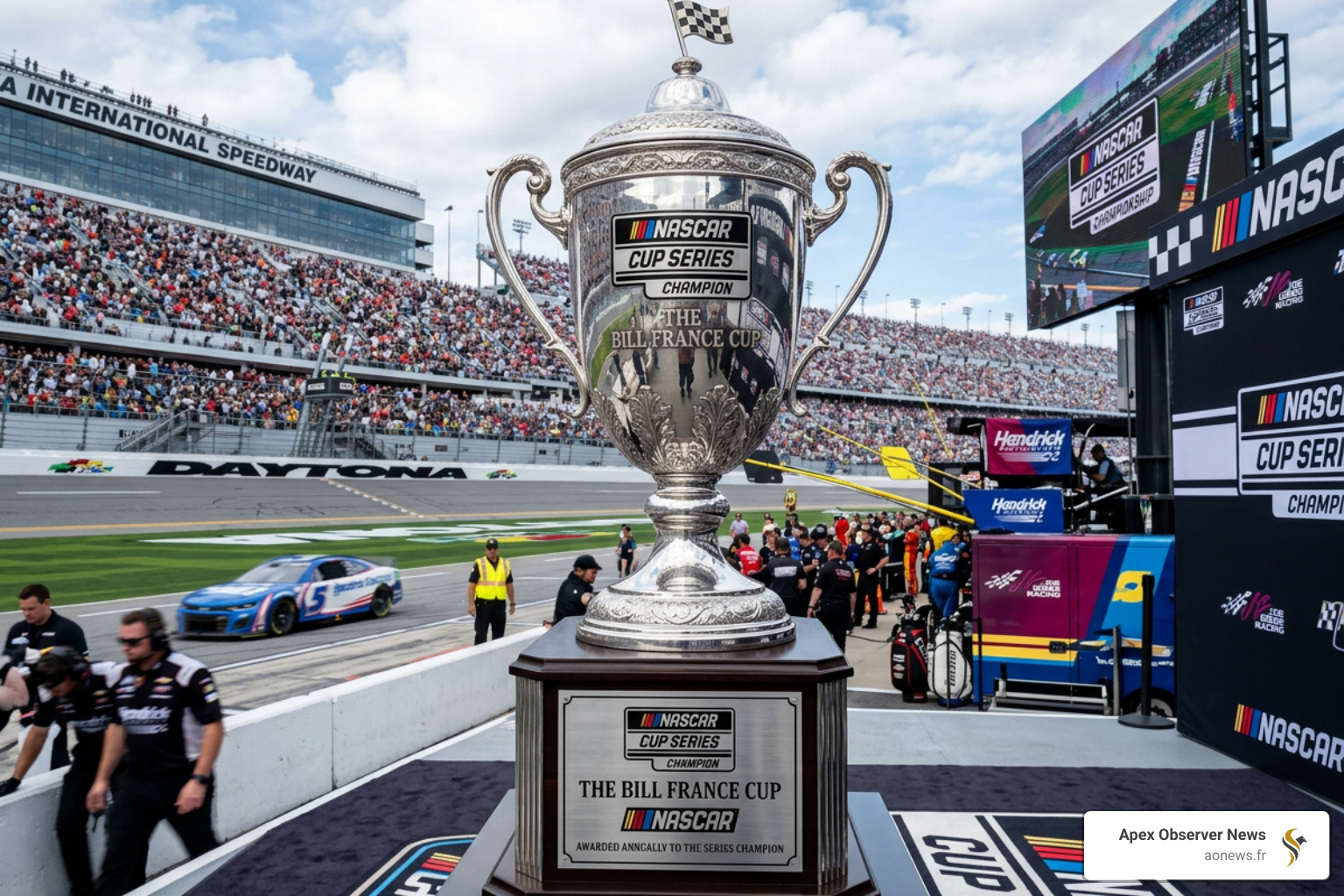 The Bill France Cup trophy awarded to the NASCAR Cup Series champion - 7 time nascar champion