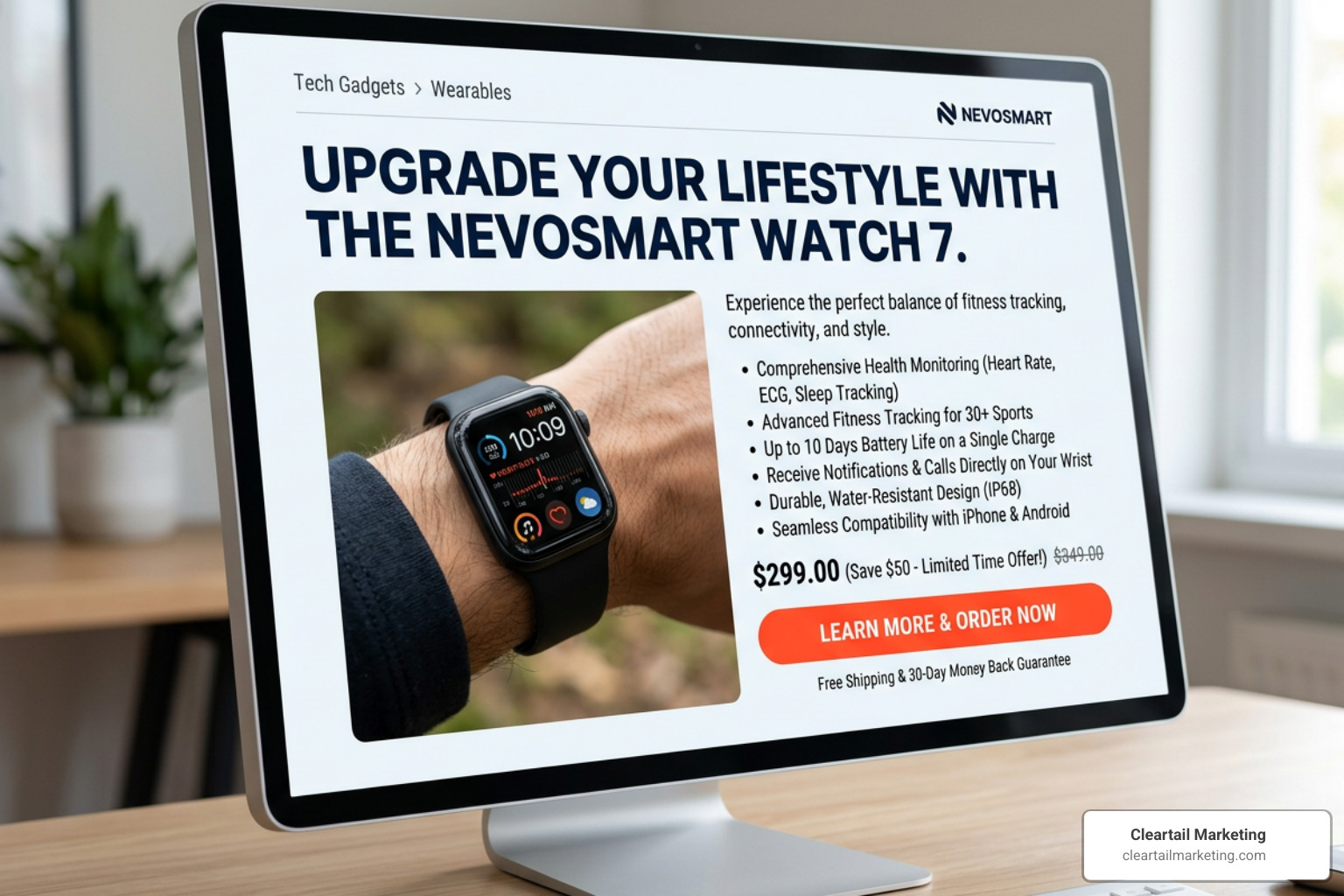 A high-converting ad layout featuring a clear headline, bullet points, and a strong CTA - Digital marketing classifieds