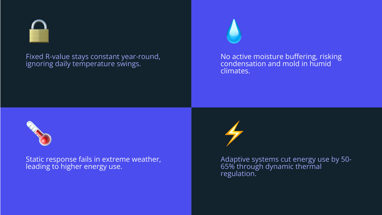 How climate adaptive insulation systems compare to static insulation across key performance metrics - climate adaptive How climate adaptive insulation systems compare to static insulation across key performance metrics - climate adaptive