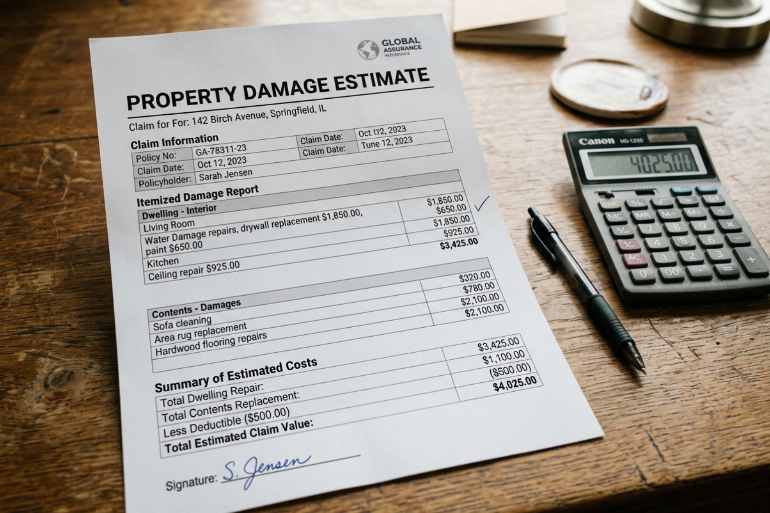 detailed property damage estimate for insurance claim - accident claim help detailed property damage estimate for insurance claim - accident claim help