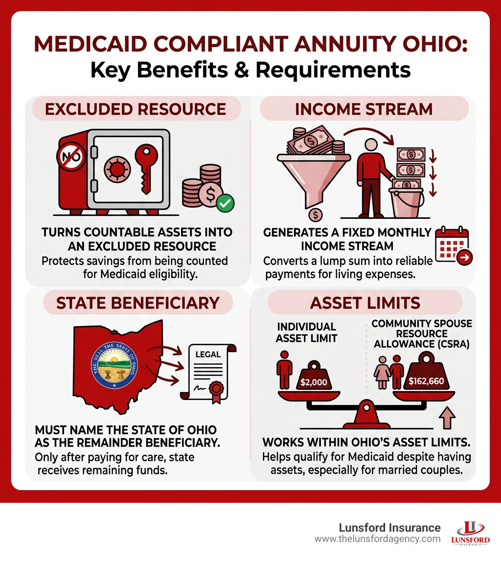 Medicaid compliant annuity Ohio: excluded resource, income stream, state beneficiary, asset limits - medicaid compliant