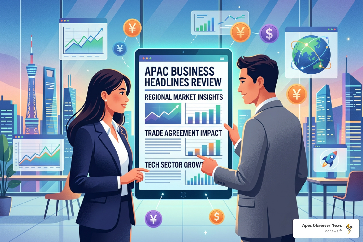 Digital stock ticker displaying regional APAC indices - apac business headlines review Digital stock ticker displaying regional APAC indices - apac business headlines review