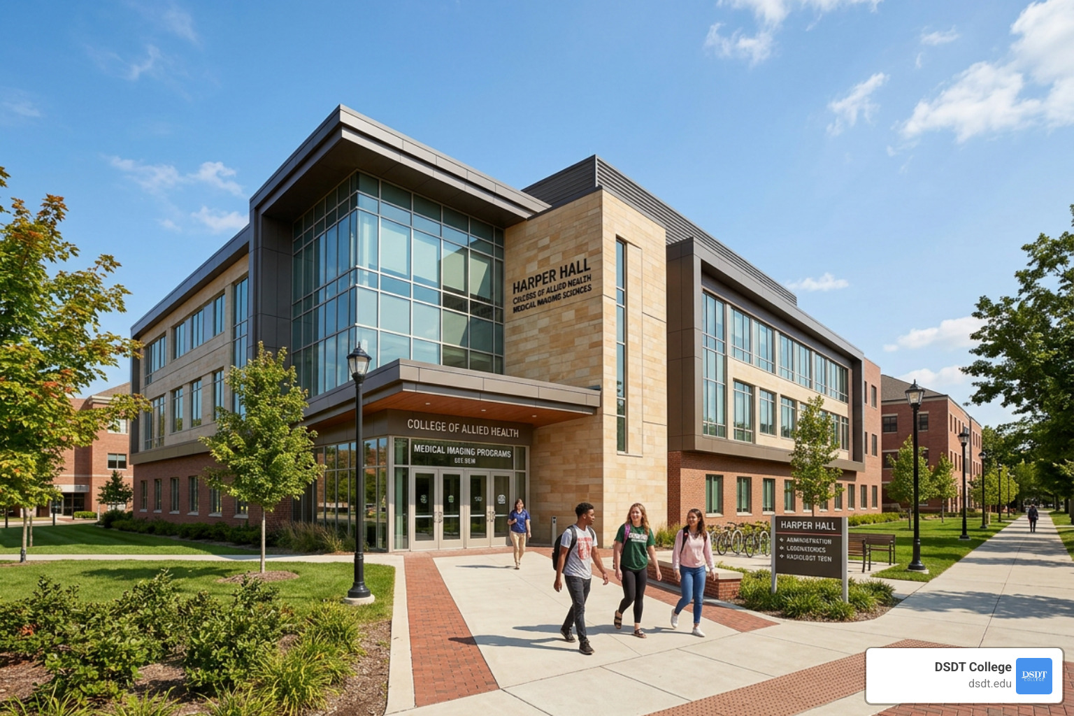DSDT College campus building - what degree do you need to be an MRI technologist? MRI / Medical Imaging (very important for