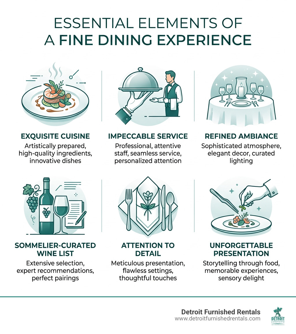 Essential elements of a fine dining experience infographic - fine dining restaurants near me infographic 