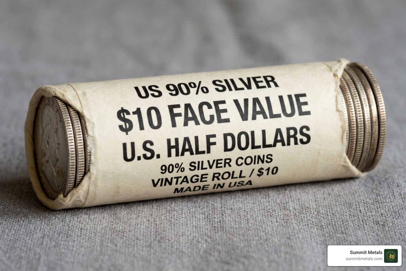 Roll of 90% silver half dollars with $10 face value - ebay old coin seller