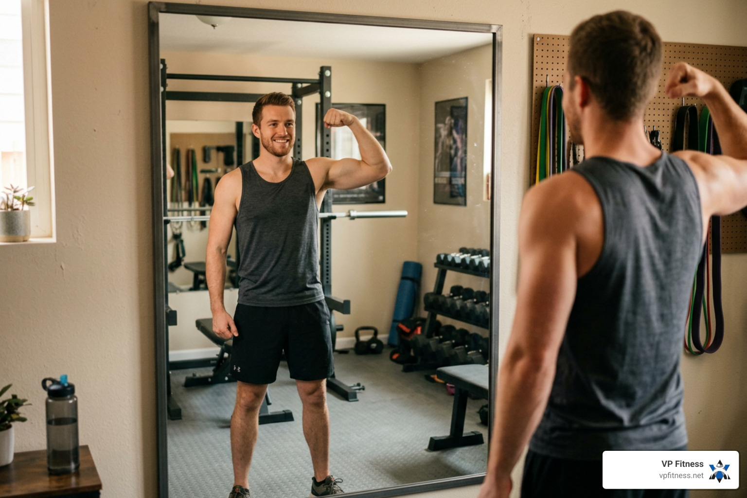 A person reflecting on their progress in a mirror - holding yourself accountable free