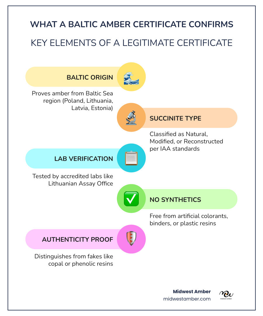 Infographic: What a Baltic amber certificate of authenticity includes, types, and how to verify one - baltic amber