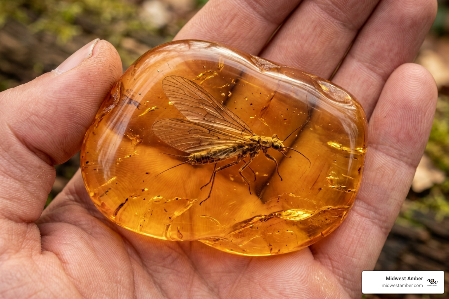 Prehistoric insect perfectly preserved in a golden amber stone - meaning of amber stone Prehistoric insect perfectly preserved in a golden amber stone - meaning of amber stone